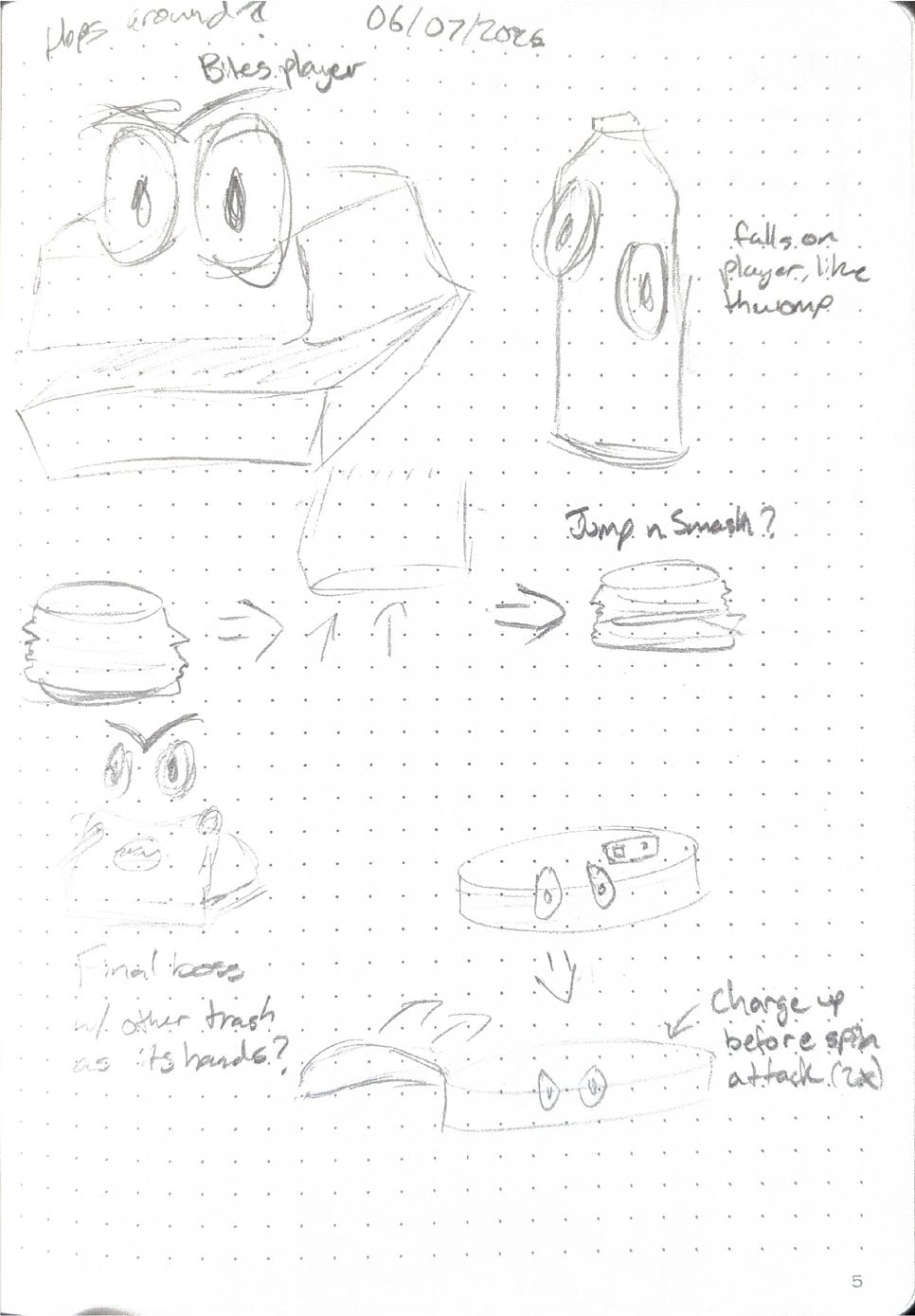 Different enemy doodles in my journal